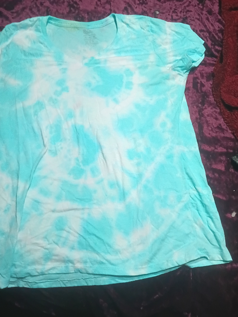 Fruit of the Loom Aqua Tie-Dye Short Sleeve Crewneck Tee